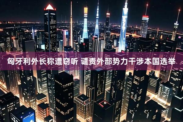 匈牙利外长称遭窃听 谴责外部势力干涉本国选举