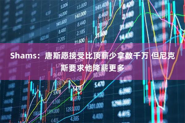 Shams：唐斯愿接受比顶薪少拿数千万 但尼克斯要求他降薪更多